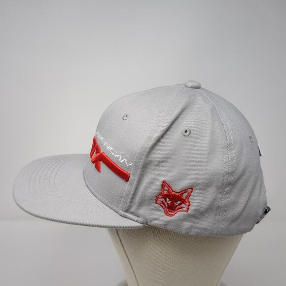 American Fox Snapback Cap Gray One Size Adjustable Embroidered 6 Panel - Picture 3 of 9